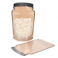 Stazakken Kraft pot vorm met transparante voorzijde 15.2x7.9x25.4cm (100 stuks) [SP7KC]