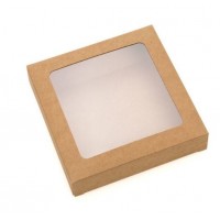 Kraftdoosjes met Venster 10,5x2,2x10,5cm (25 stuks) [WKRG245]