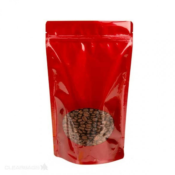 Stazak Rood met ovaal venster 21 x 8,9 x 29,2 cm (2365ml) (100 stuks) [ZBGO5R]